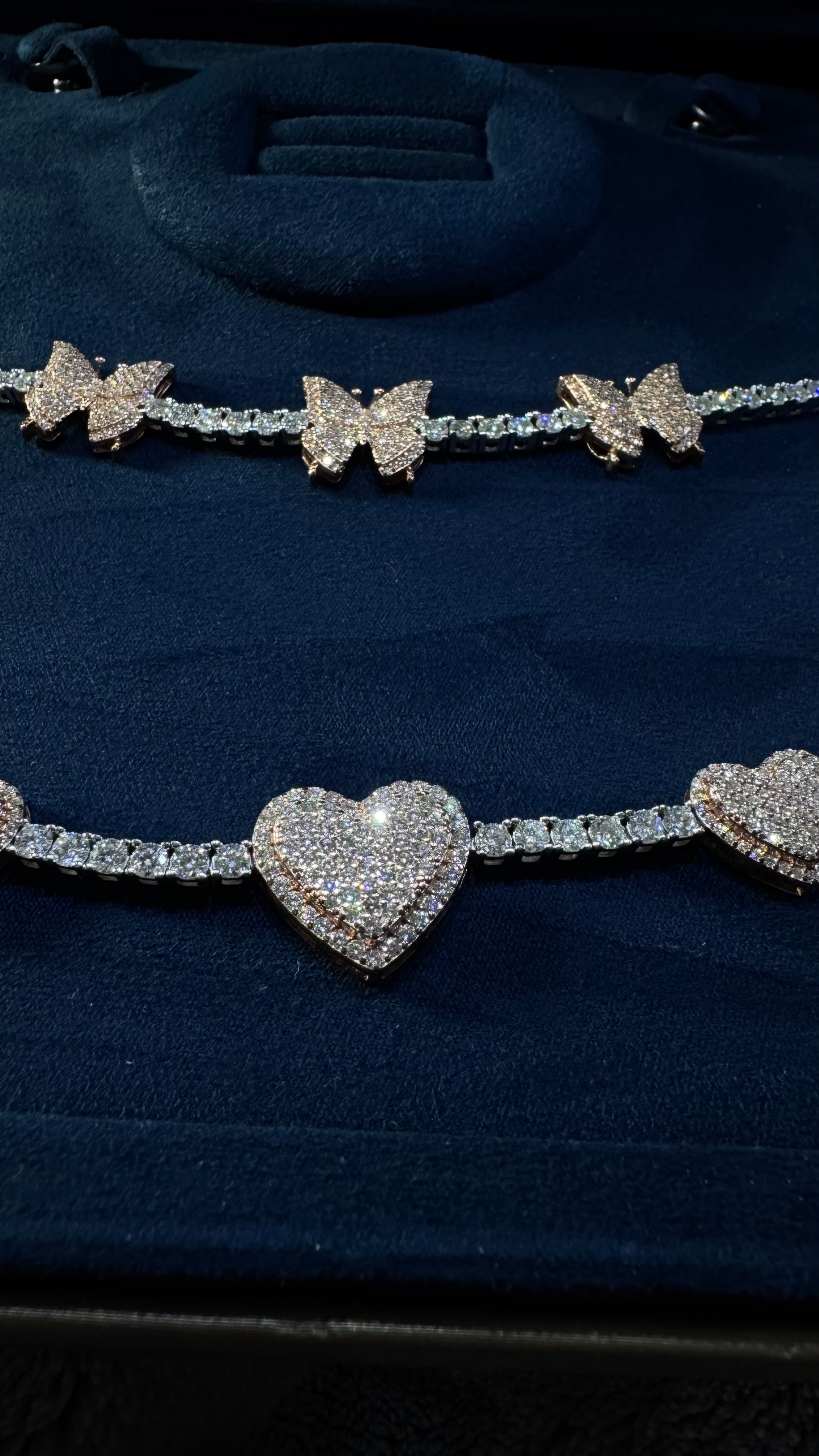 Vvs1 women’s tennis bracelet butterfly/heart