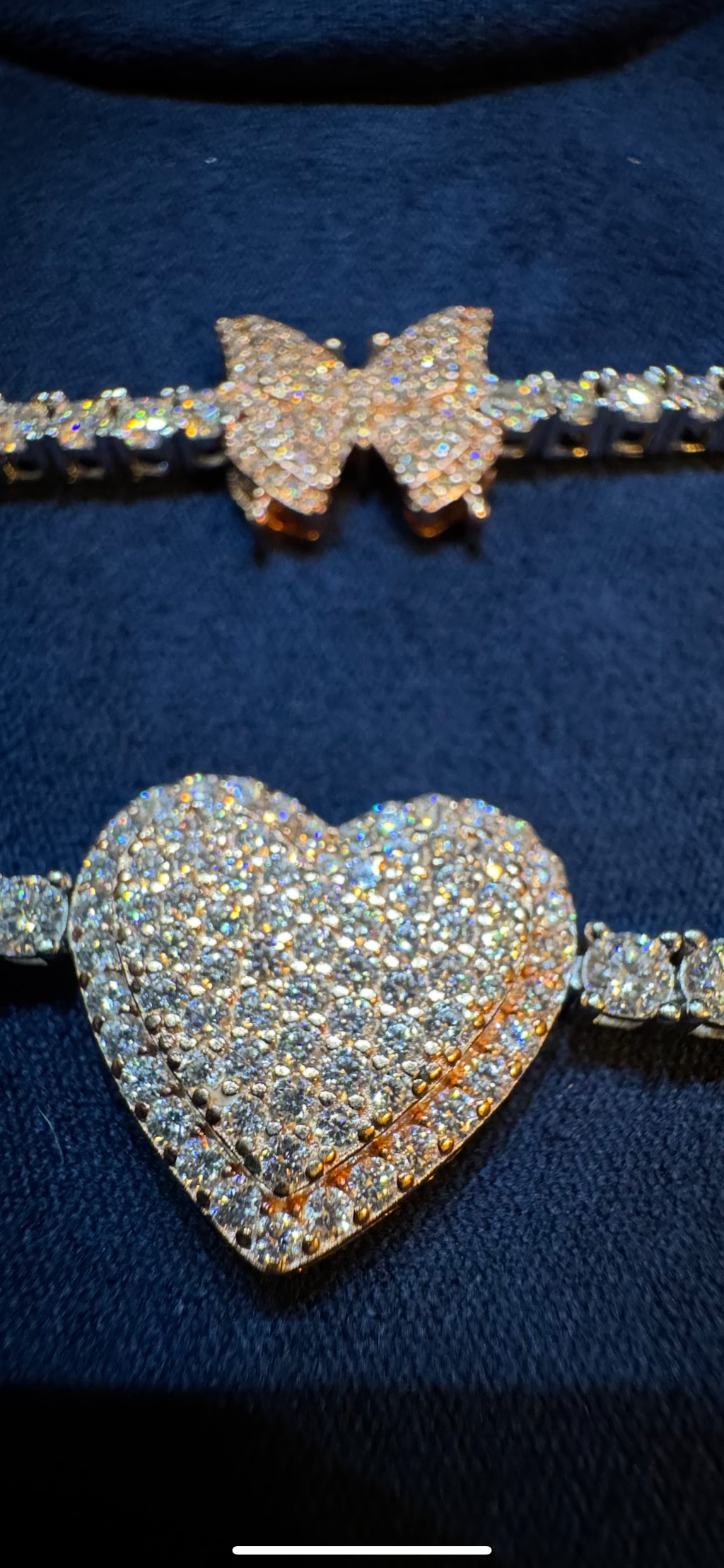 Vvs1 women’s tennis bracelet butterfly/heart