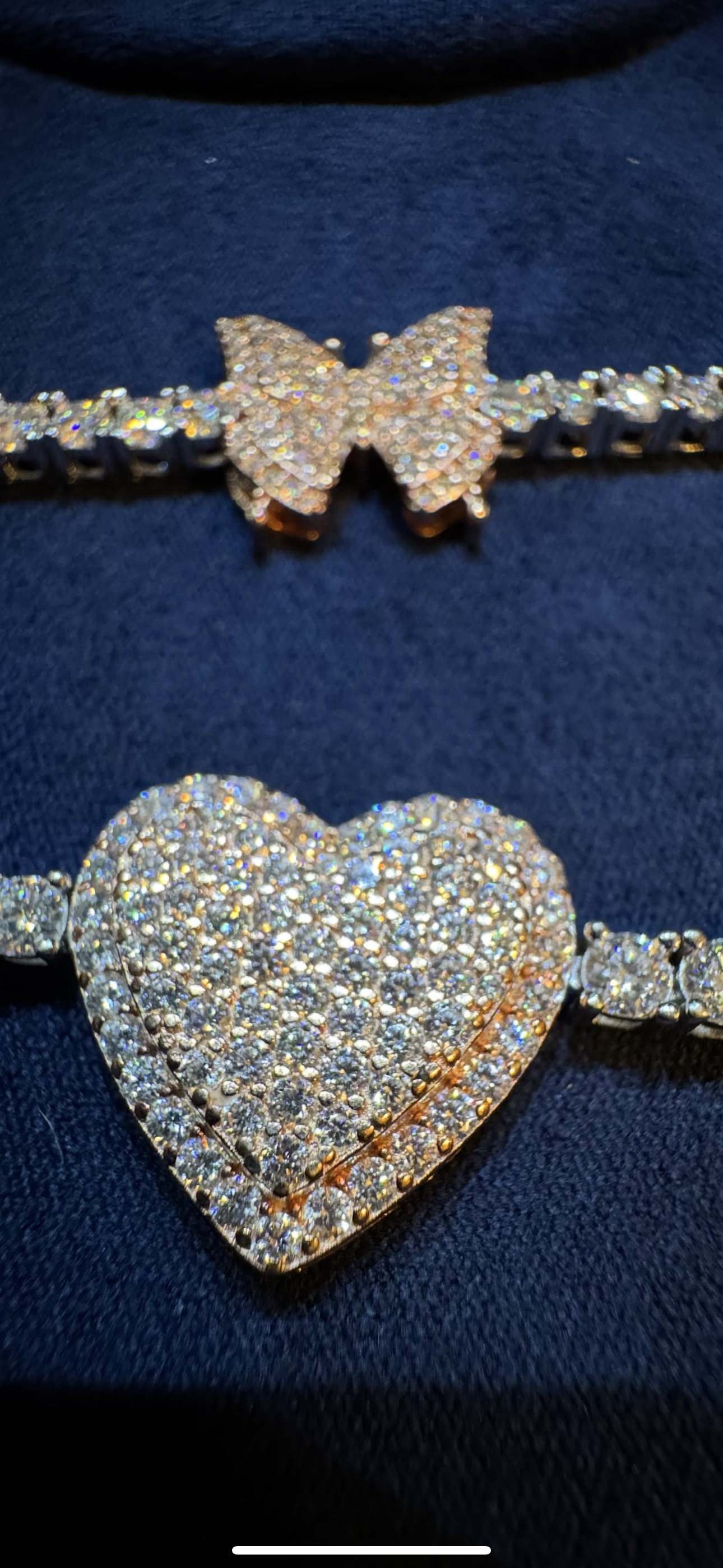 Vvs1 women’s tennis bracelet butterfly/heart