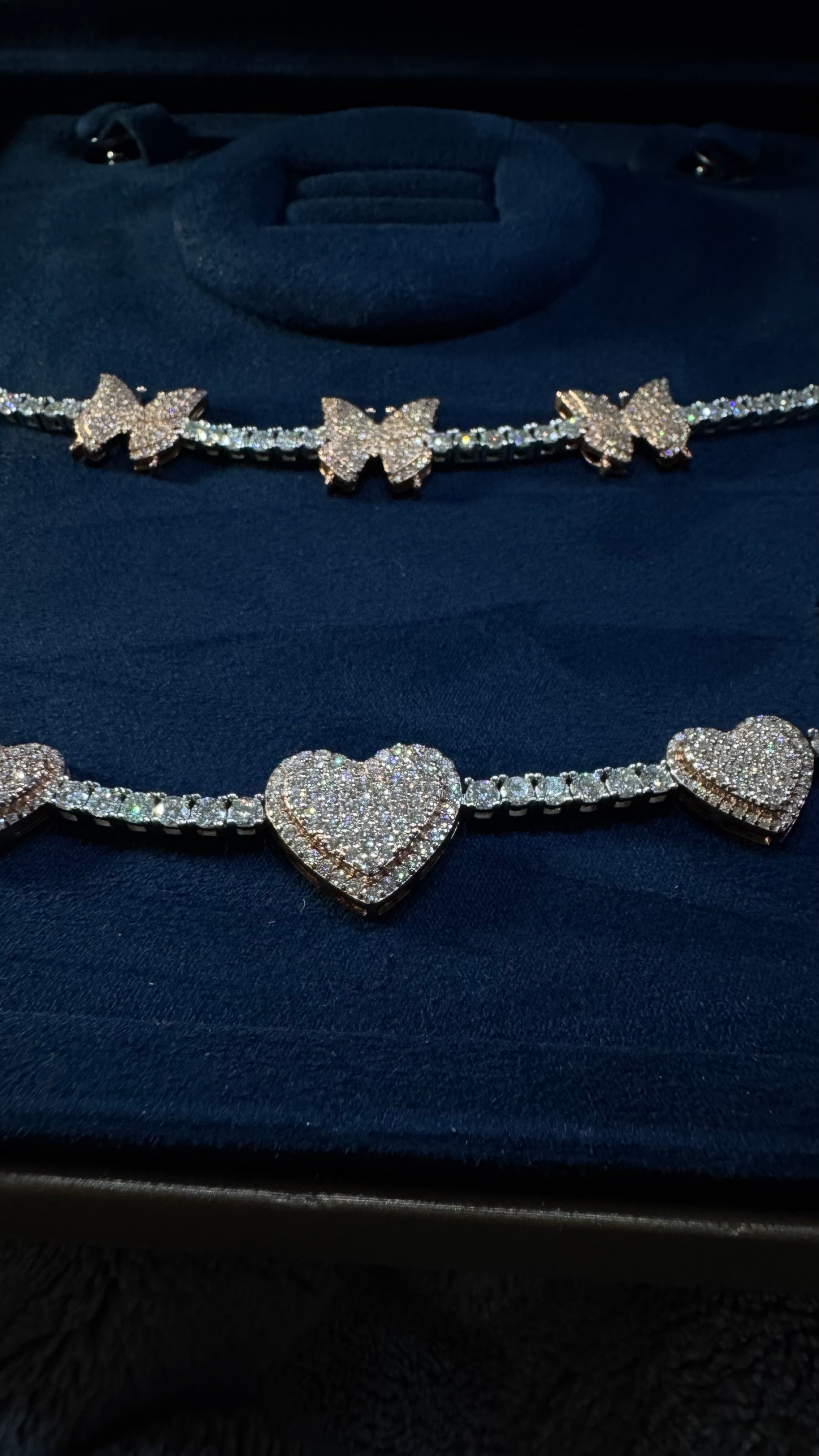 Vvs1 women’s tennis bracelet butterfly/heart