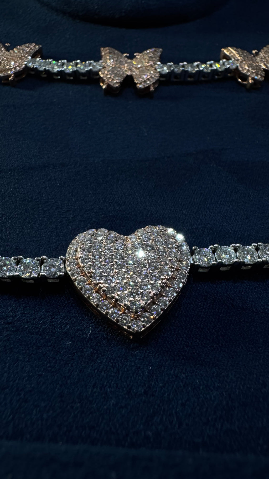 Vvs1 women’s tennis bracelet butterfly/heart