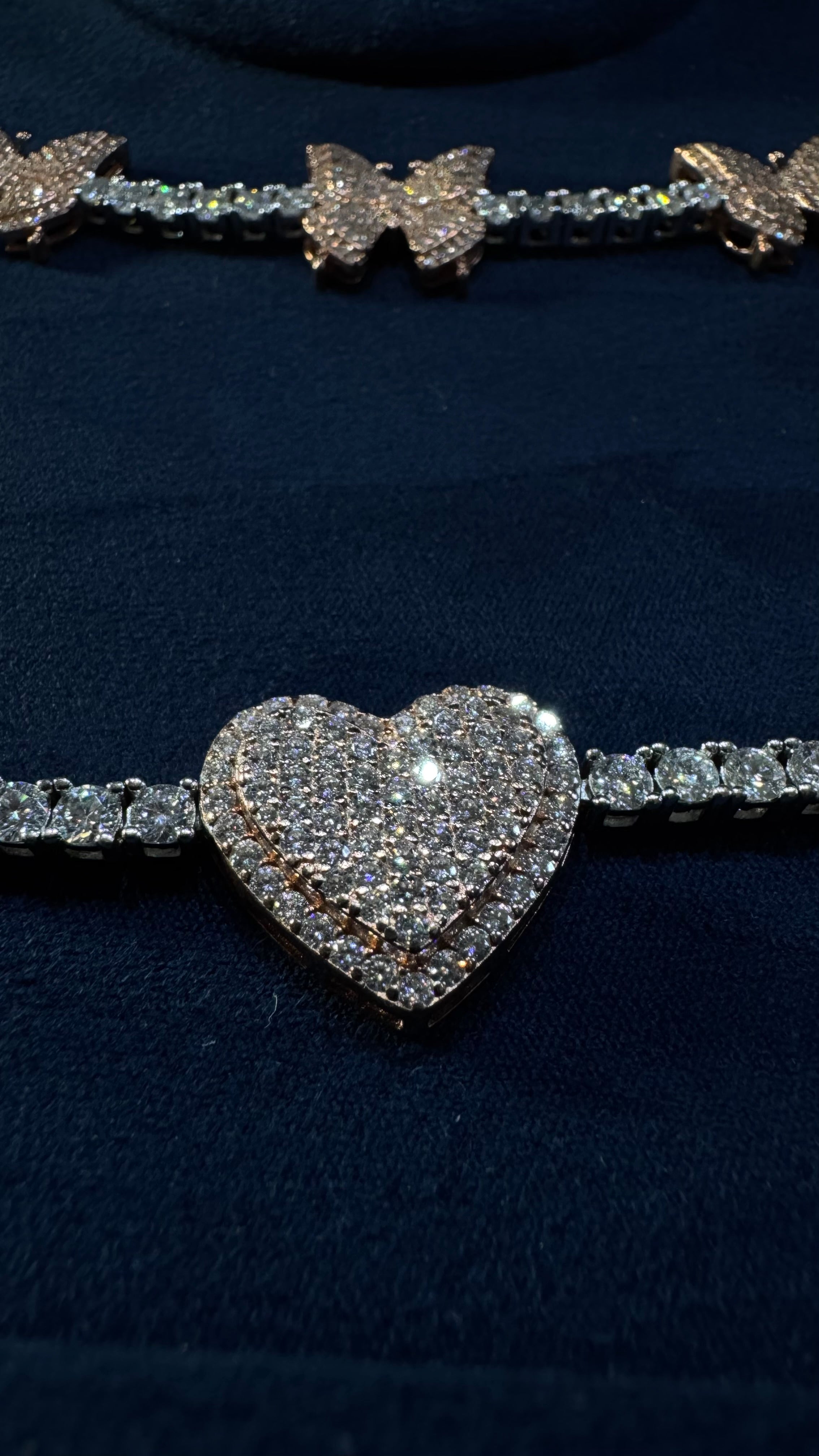 Vvs1 women’s tennis bracelet butterfly/heart