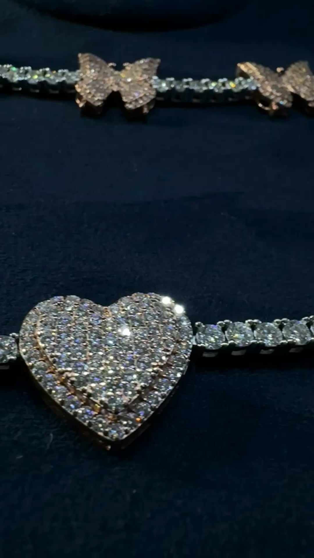 Vvs1 women’s tennis bracelet butterfly/heart